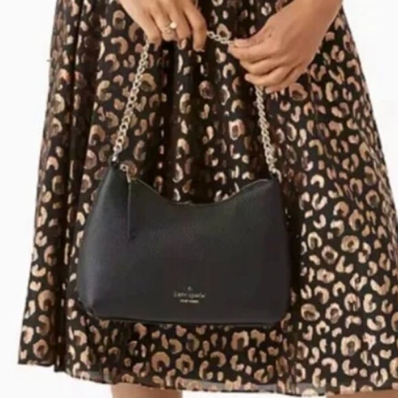 EUC - Kate Spade Zippy Black Pebbled Leather Convertible Crossbody Purse - Picture 1 of 13